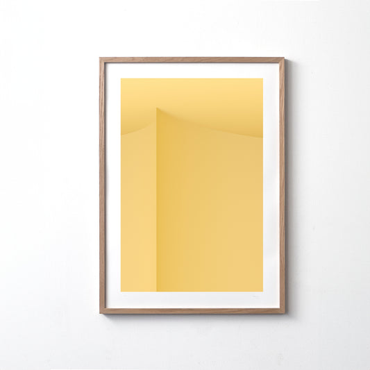 Kunstdruck im Bilderrahmen, Motiv gelb monochromr Raum, Titel Styr IV - Edition