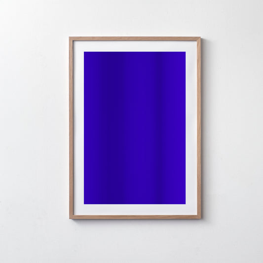 Kunstdruck im Bilderrahmen, Motiv blau monochrome Welle, Titel IKB II